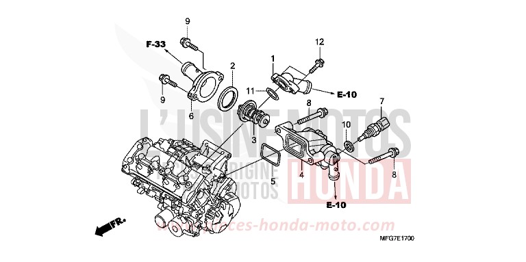 THERMOSTAT von Hornet ABS PEARL ACID YELLOW (Y205) von 2009